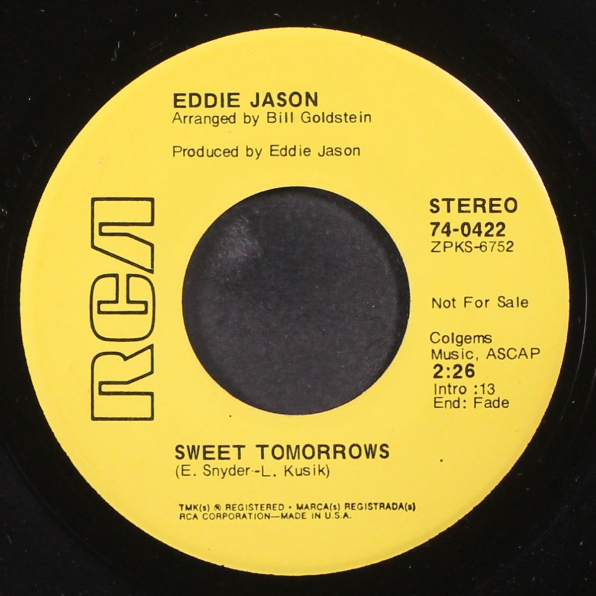 i'm together again / sweet tomorrows by EDDIE JASON