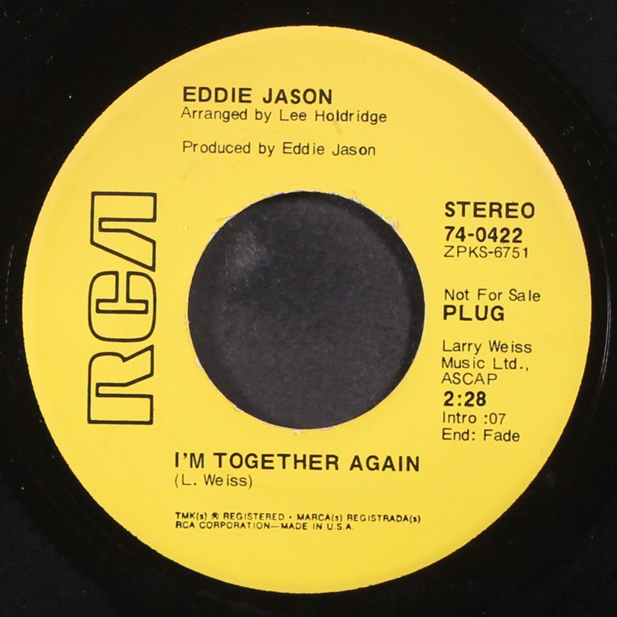 i'm together again / sweet tomorrows by EDDIE JASON