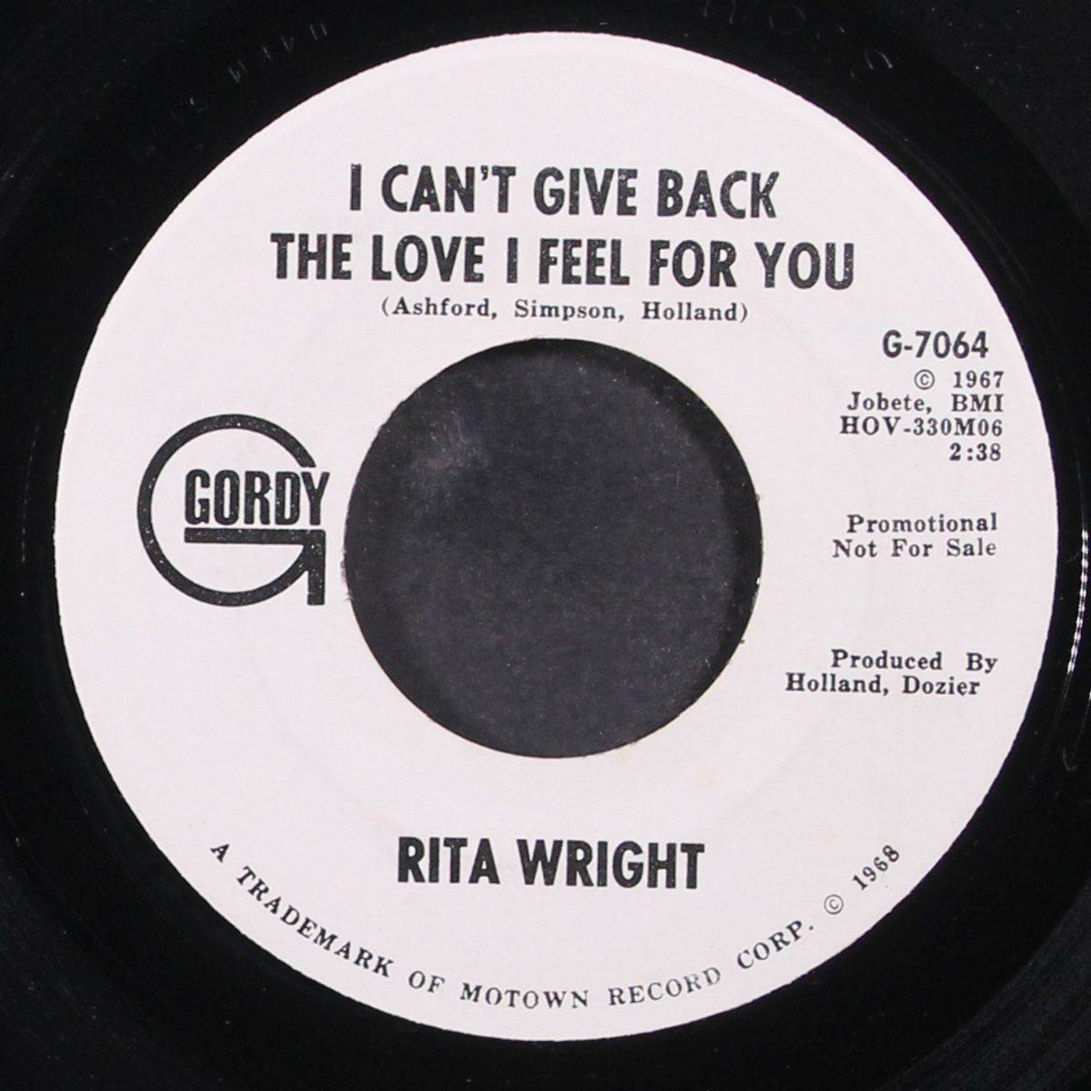 i can't give back the love i feel for you / same by RITA WRIGHT