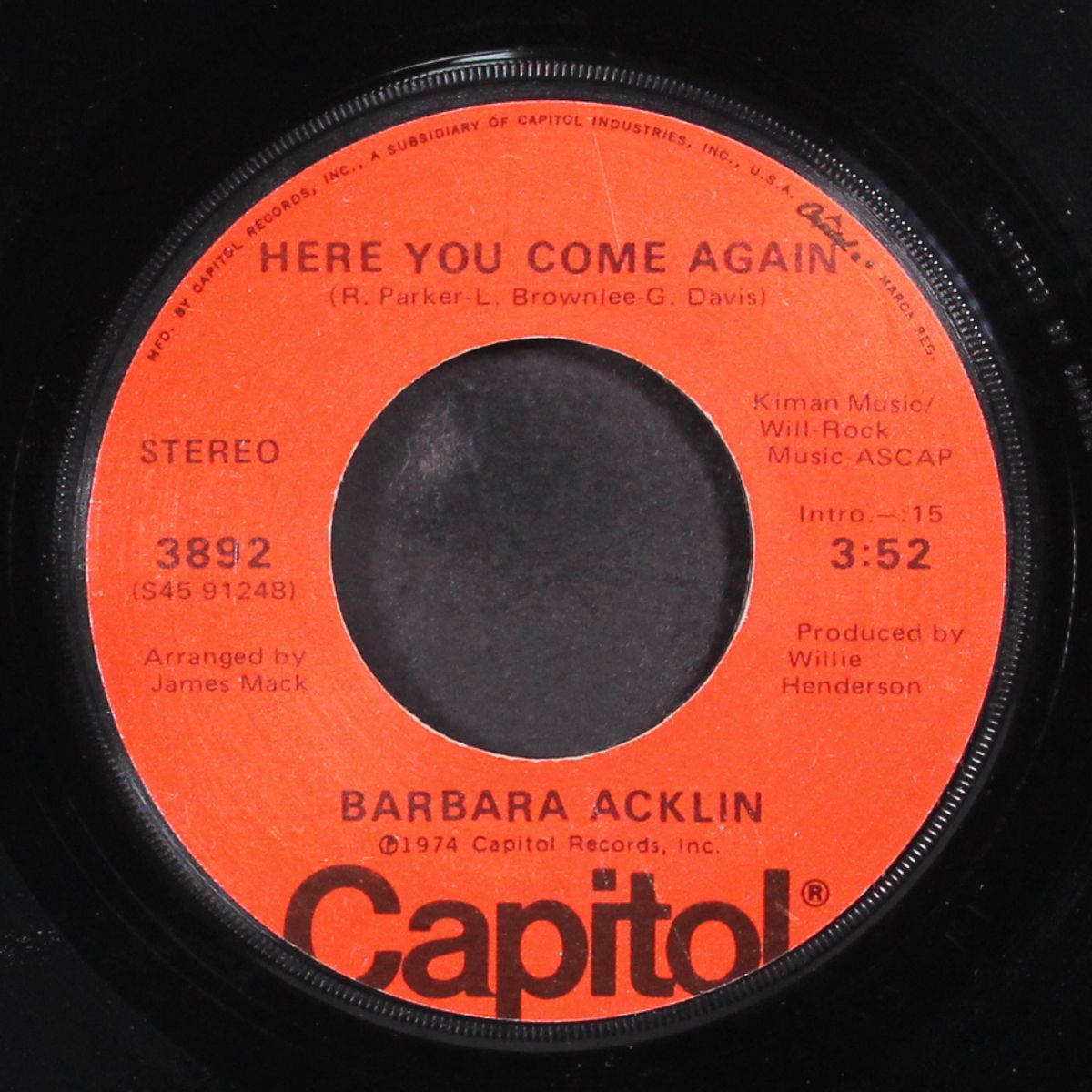 raindrops / here you come again by BARBARA ACKLIN