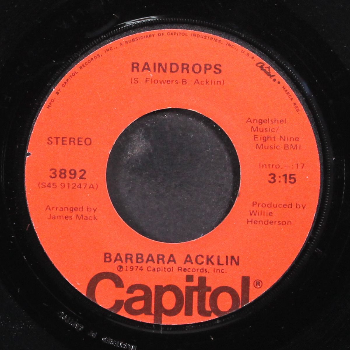 raindrops / here you come again by BARBARA ACKLIN