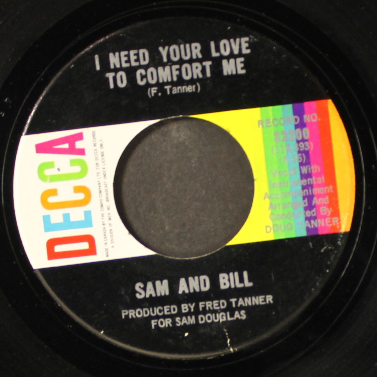i need your love to comfort me / tryin' to get back to my baby by SAM & BILL