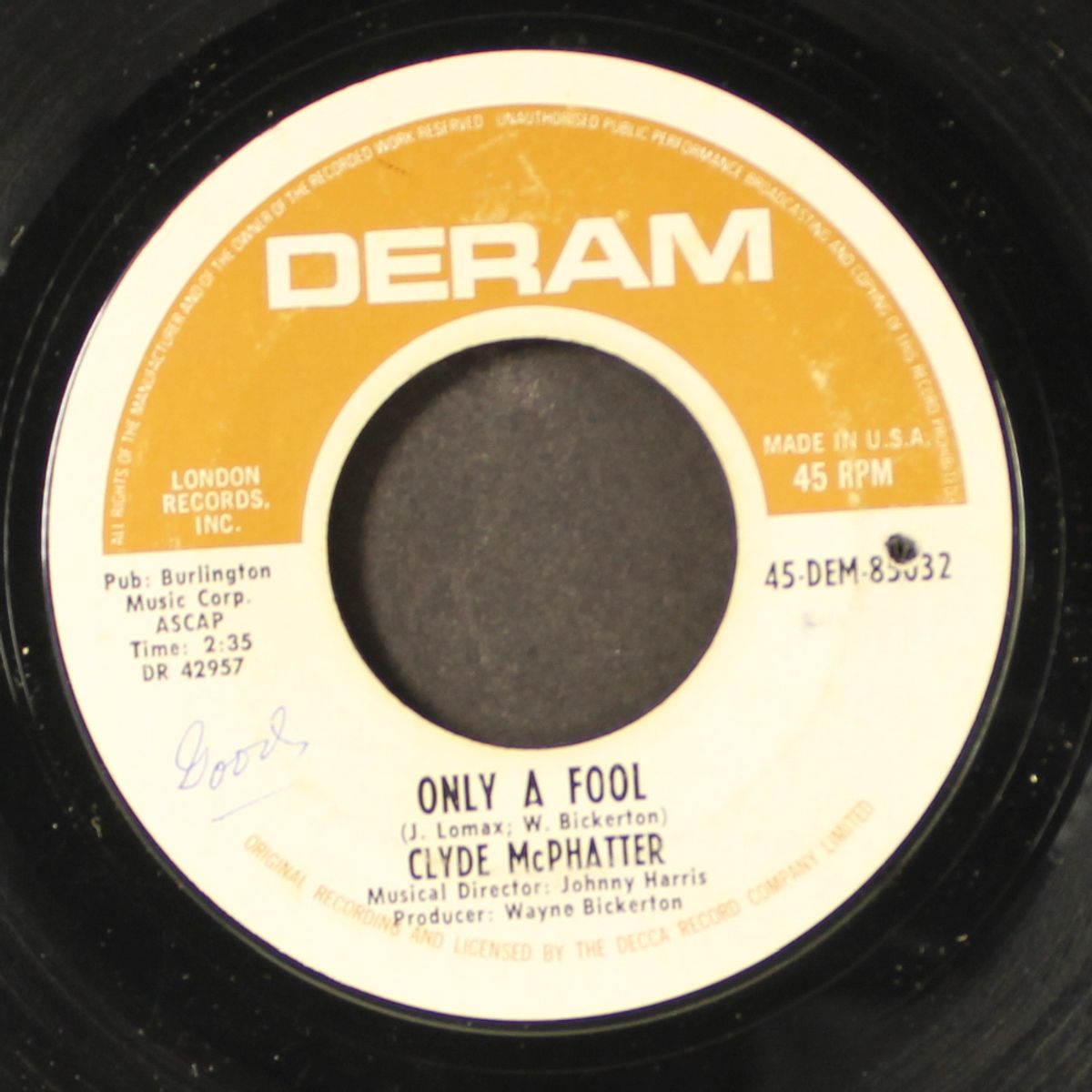 only a fool / thank you love by CLYDE MCPHATTER