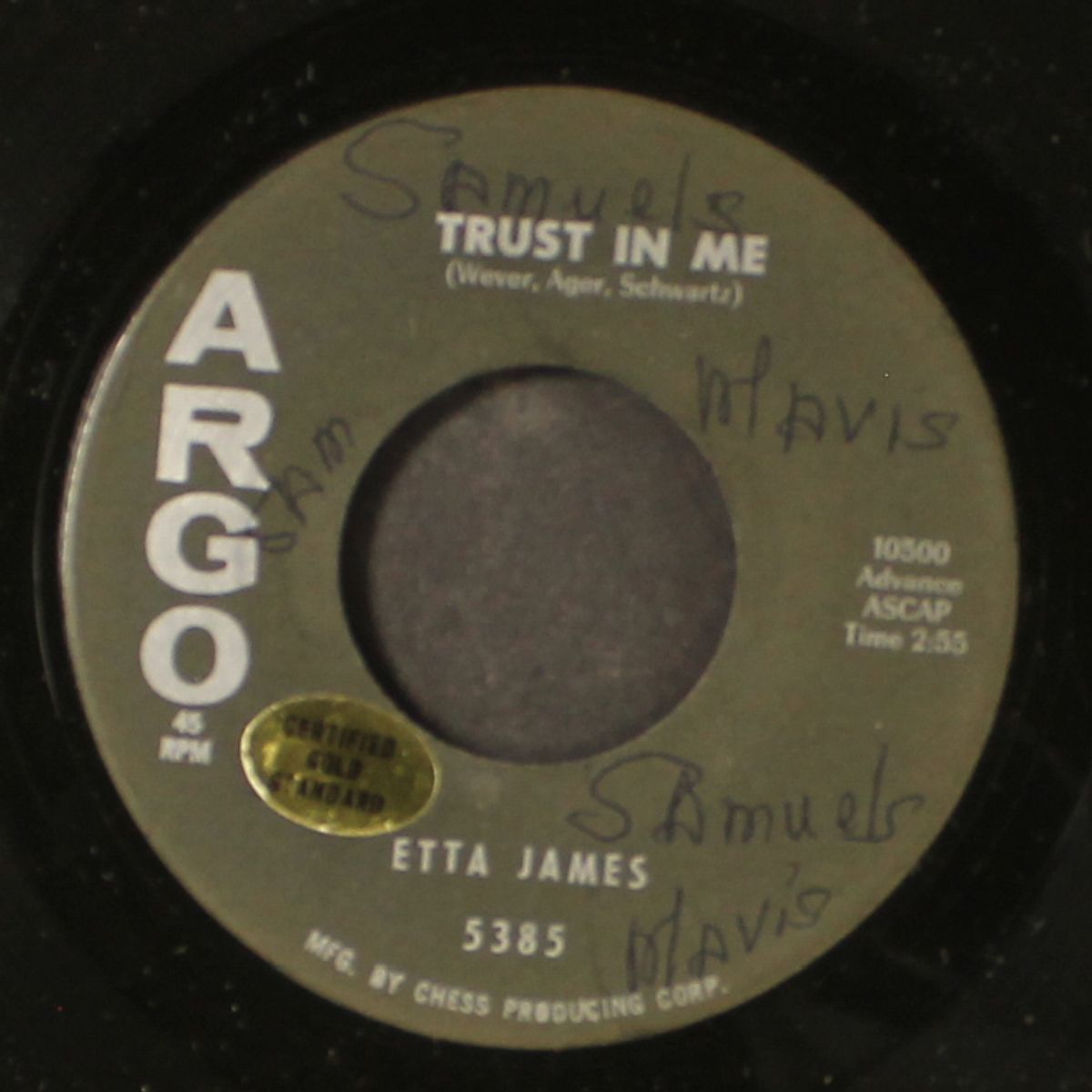 trust in me / anything to say you're mine by ETTA JAMES