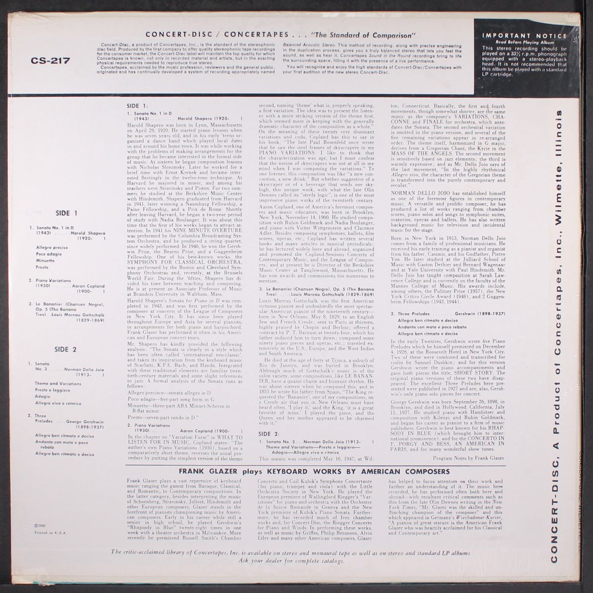 plays american music by FRANK GLAZER