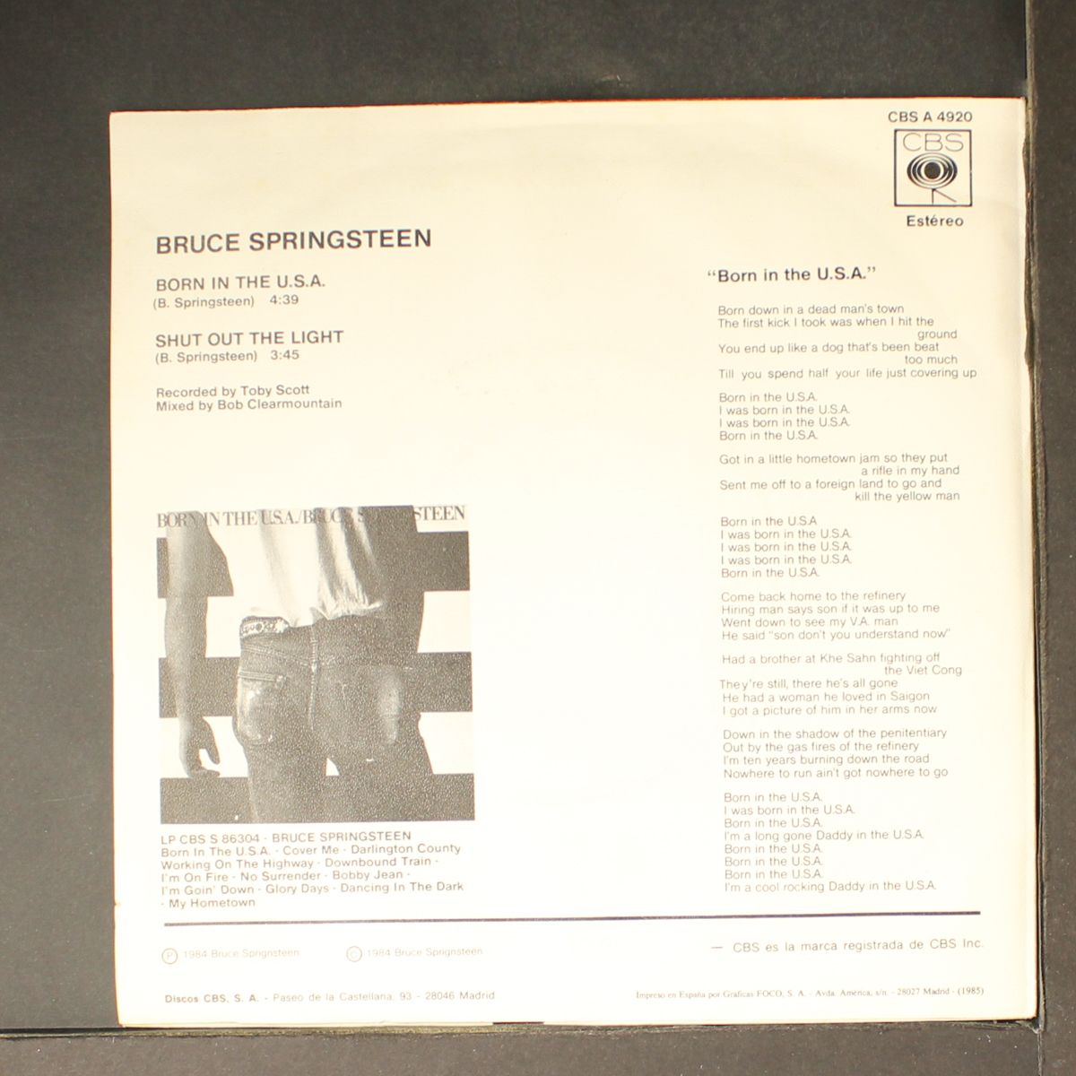 born in the u.s.a. / shut out the light by BRUCE SPRINGSTEEN