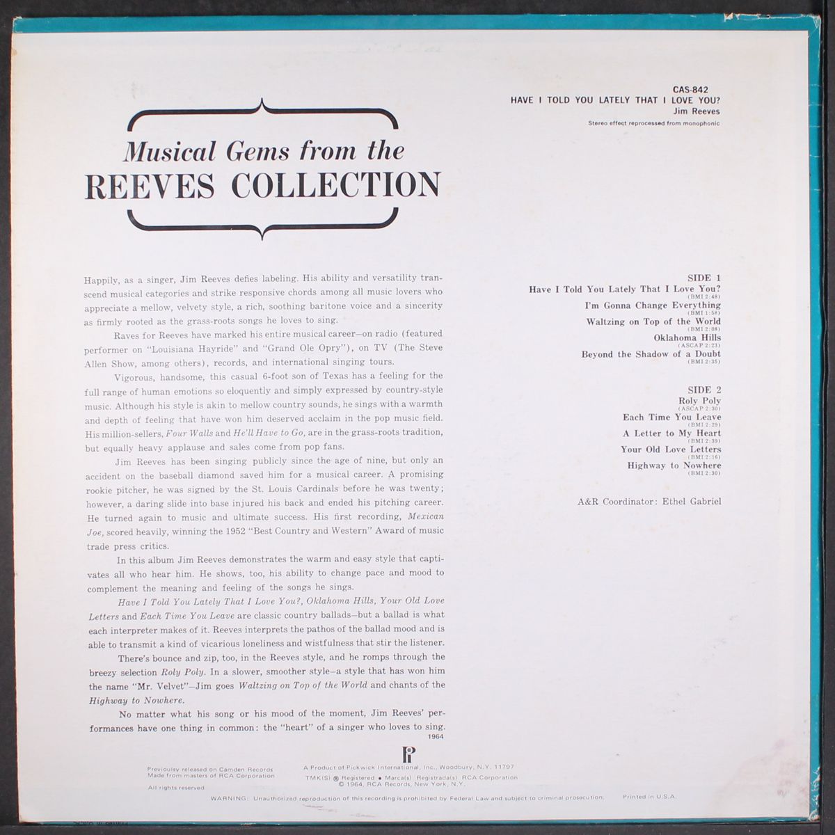 have i told you lately that i love you? by JIM REEVES