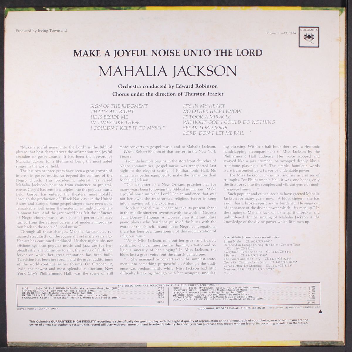 make a joyful noise unto the lord by MAHALIA JACKSON