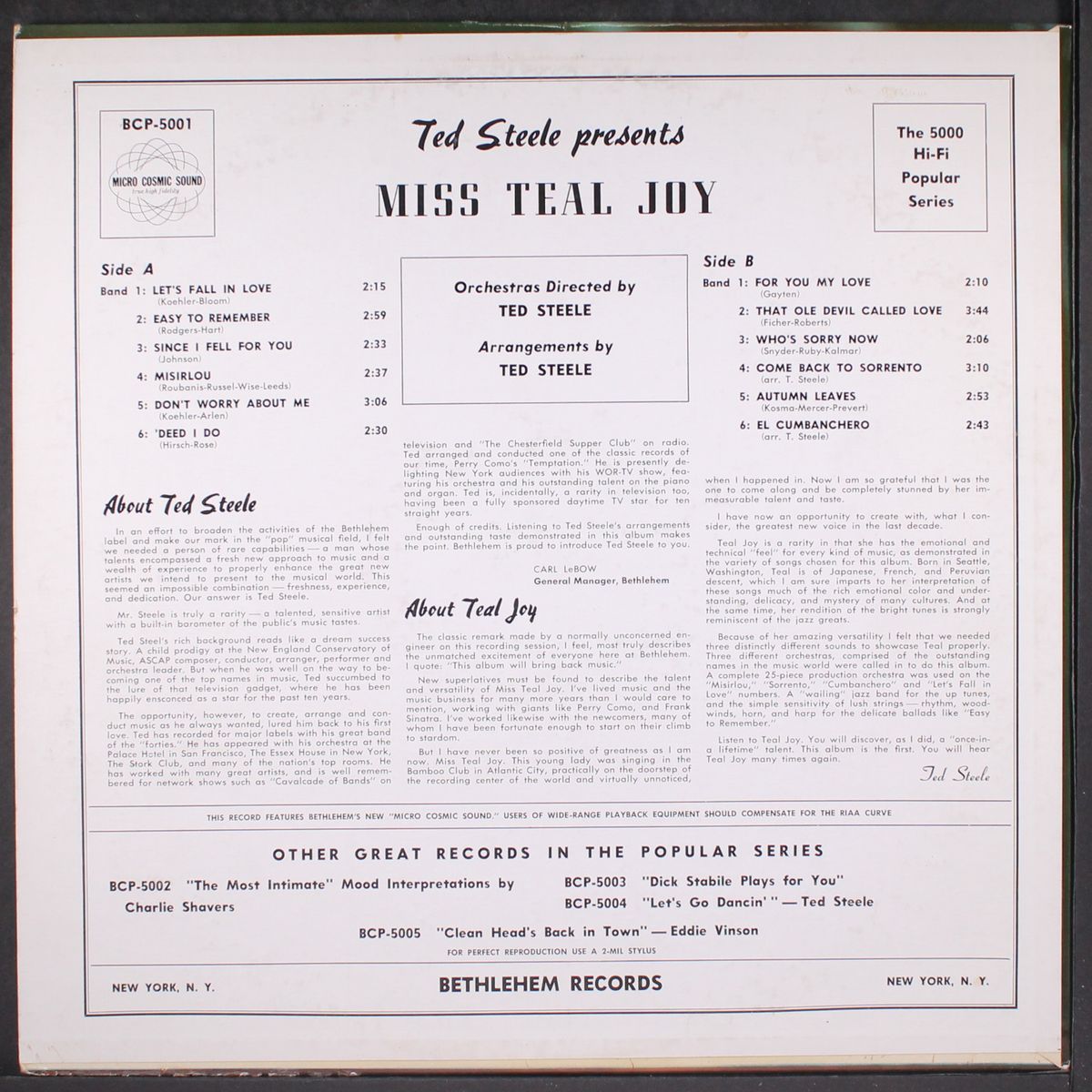 ted steele presents by TEAL JOY