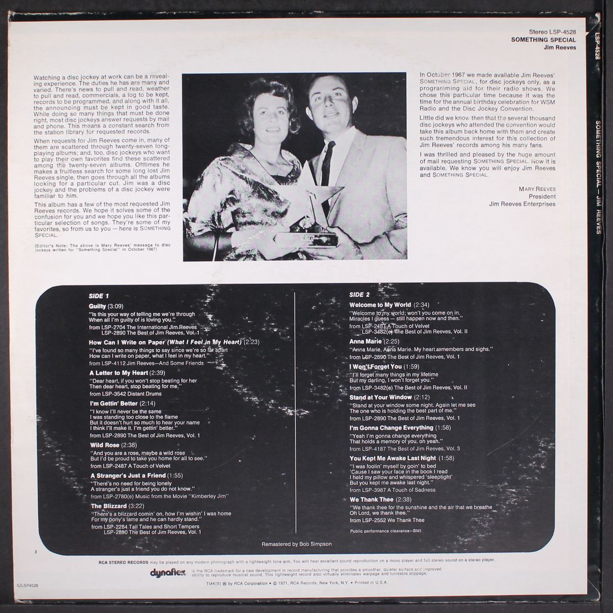 something special by JIM REEVES