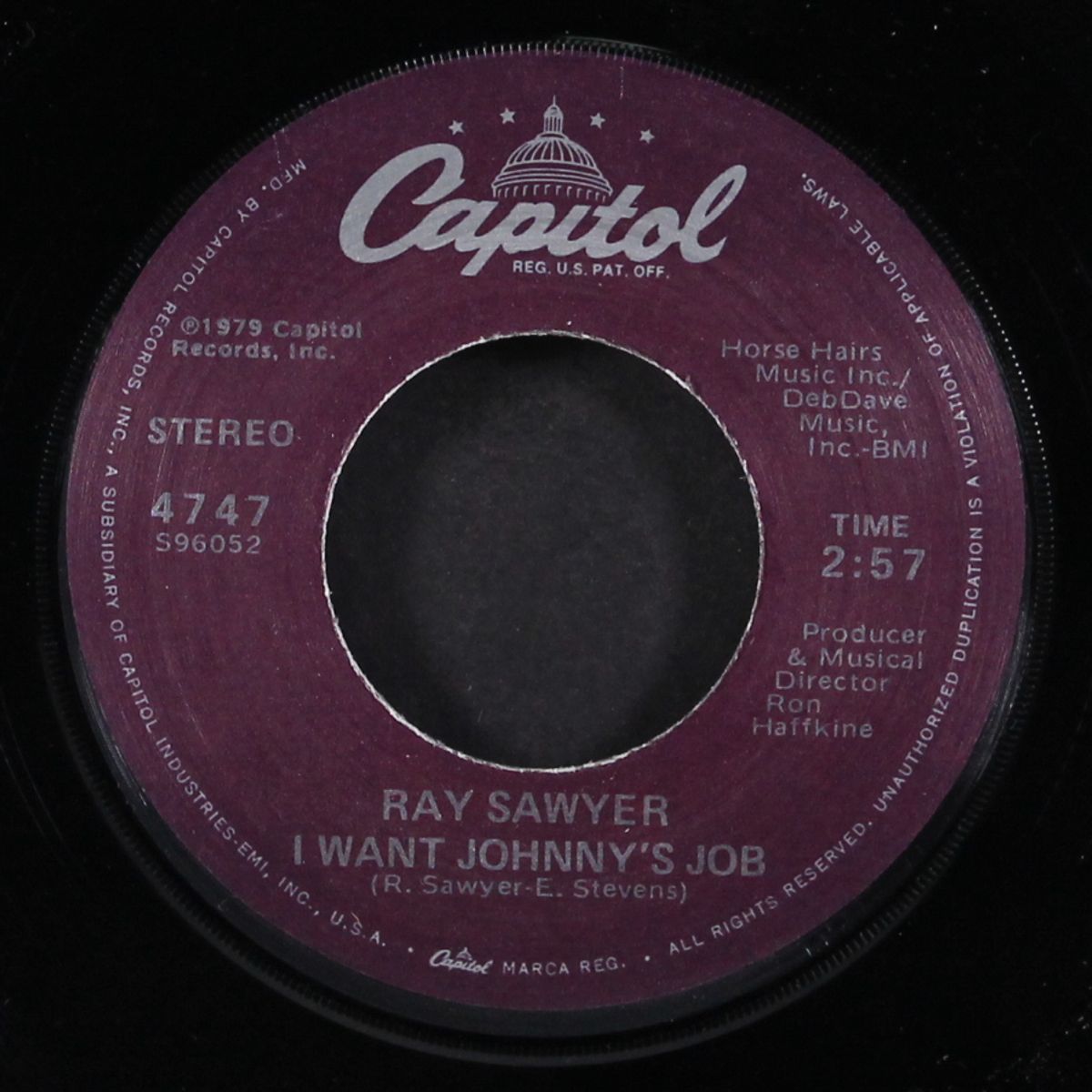 i want johnny's job / what i'm holding by RAY SAWYER