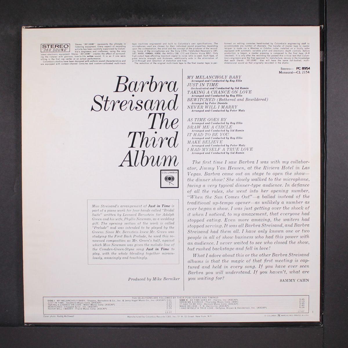 the third album by BARBRA STREISAND