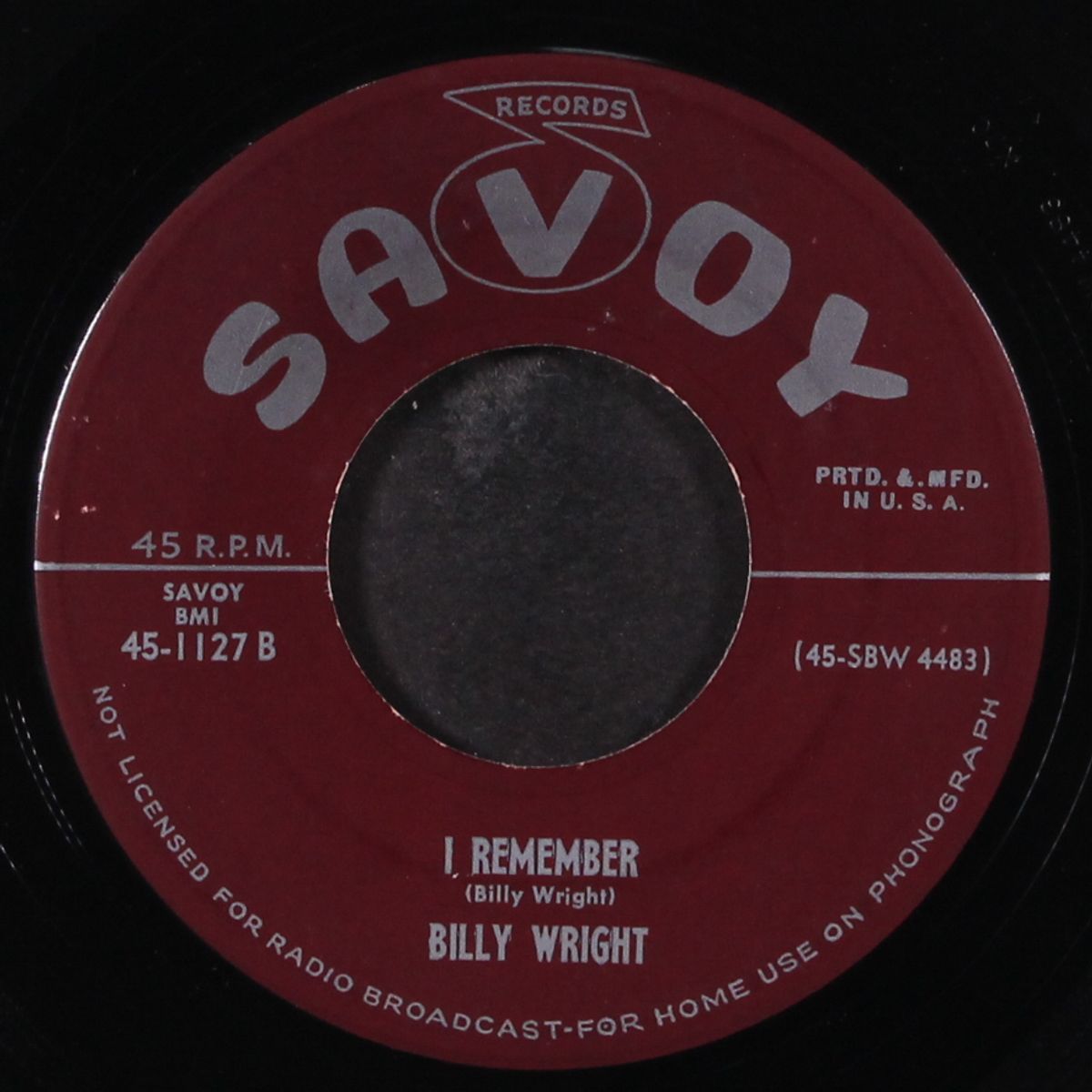live the life / i remember by BILLY WRIGHT
