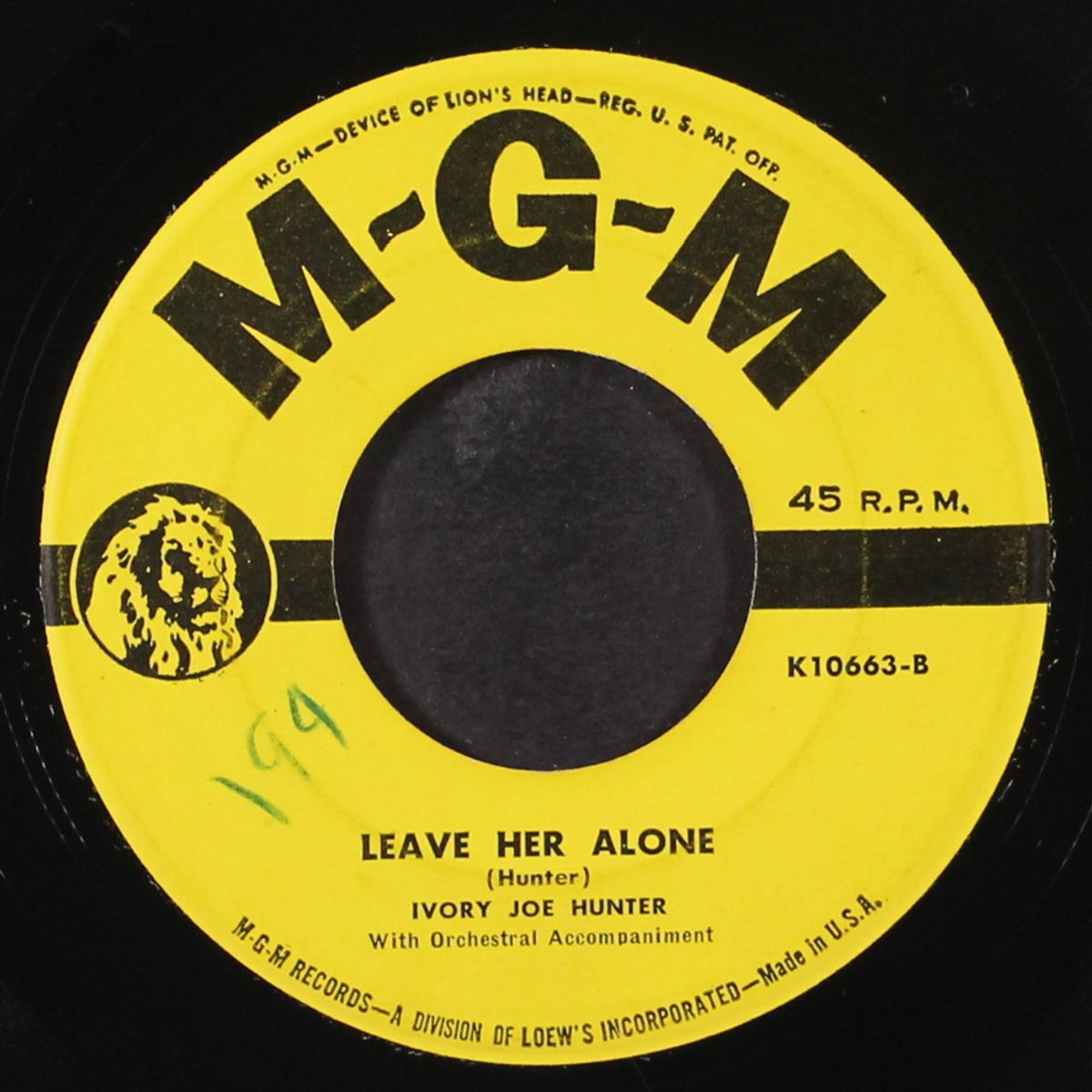 i need you so / leave her alone by IVORY JOE HUNTER