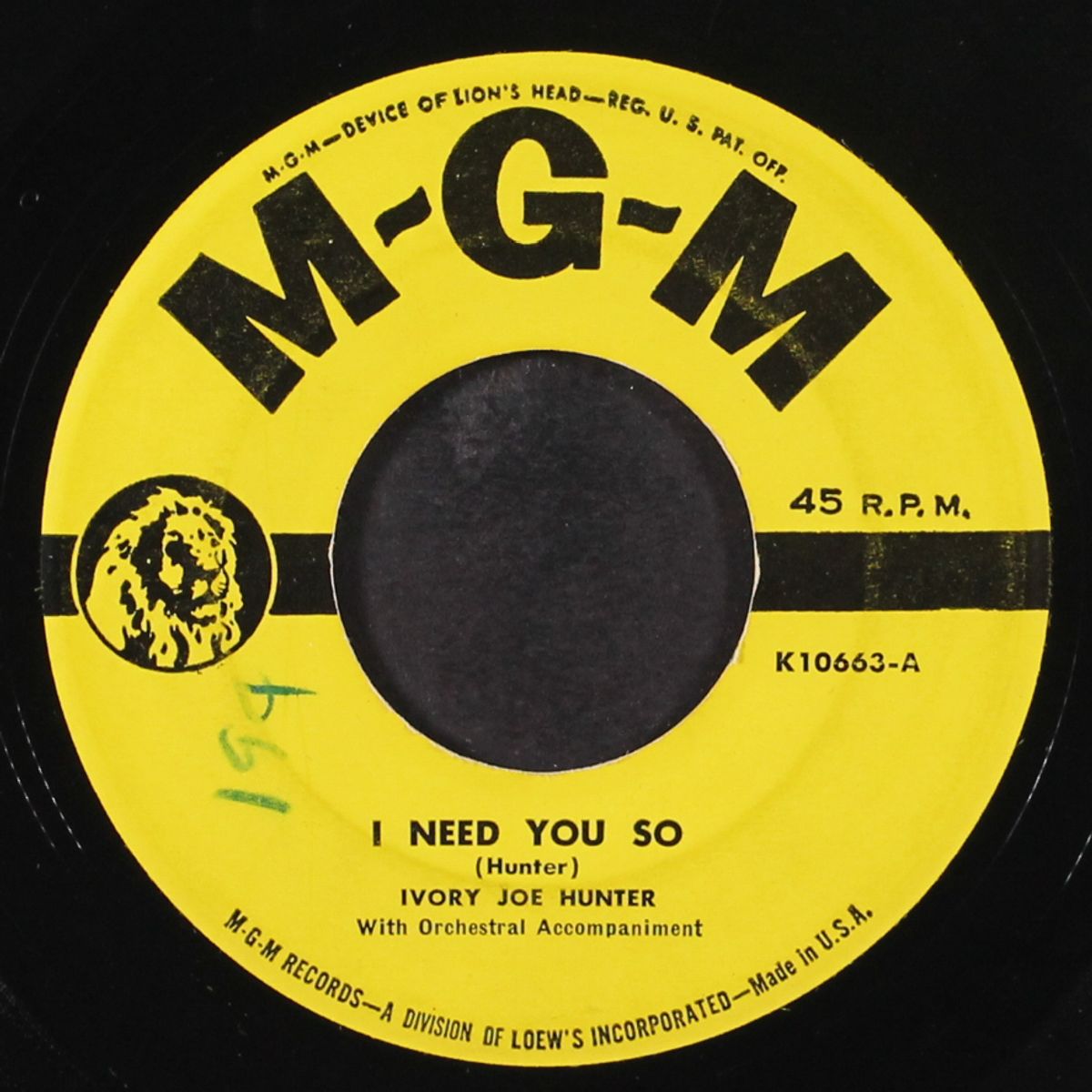 i need you so / leave her alone by IVORY JOE HUNTER