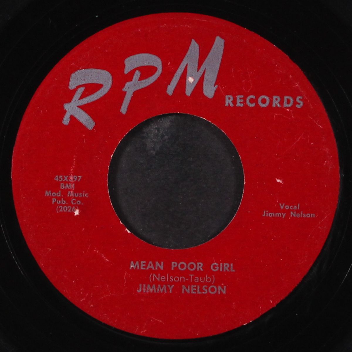mean poor girl / cry hard luck by JIMMY NELSON