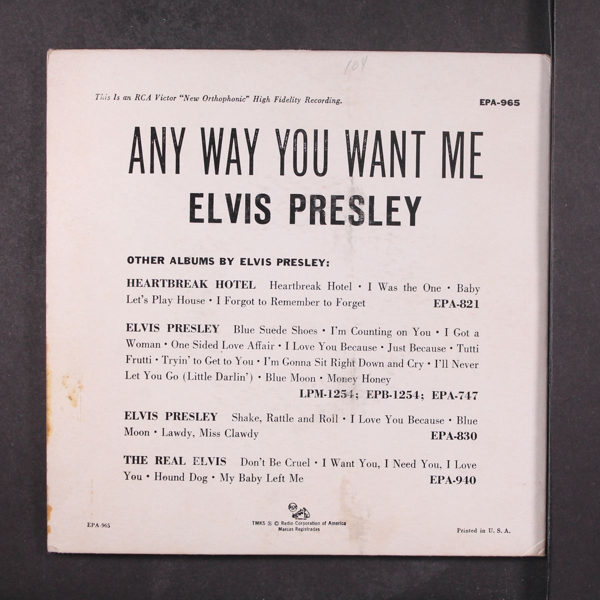 any way you want me by ELVIS PRESLEY