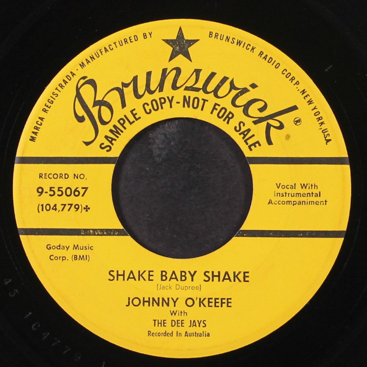 shake baby shake / real wild child by JOHNNY O'KEEFE