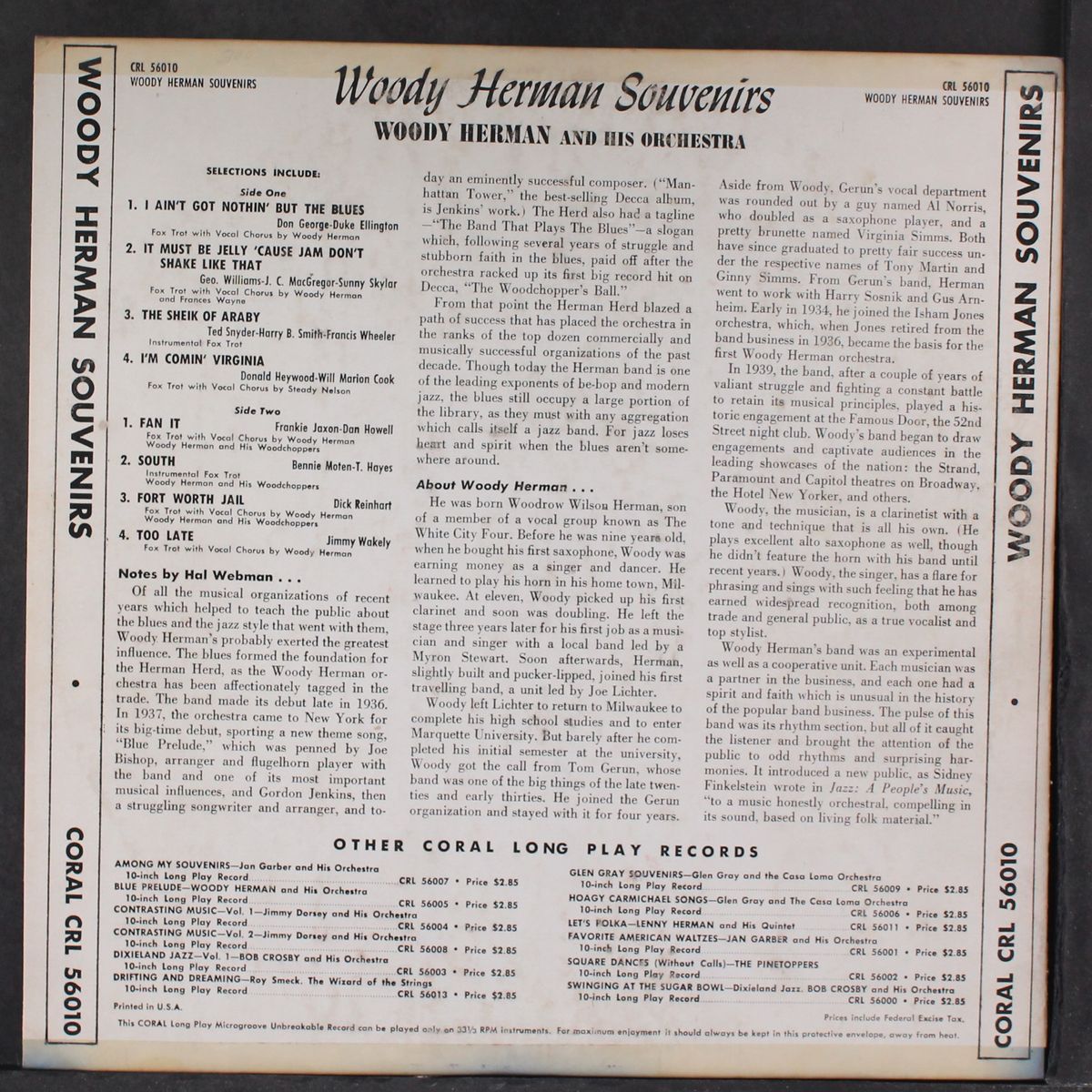 souvenirs by WOODY HERMAN
