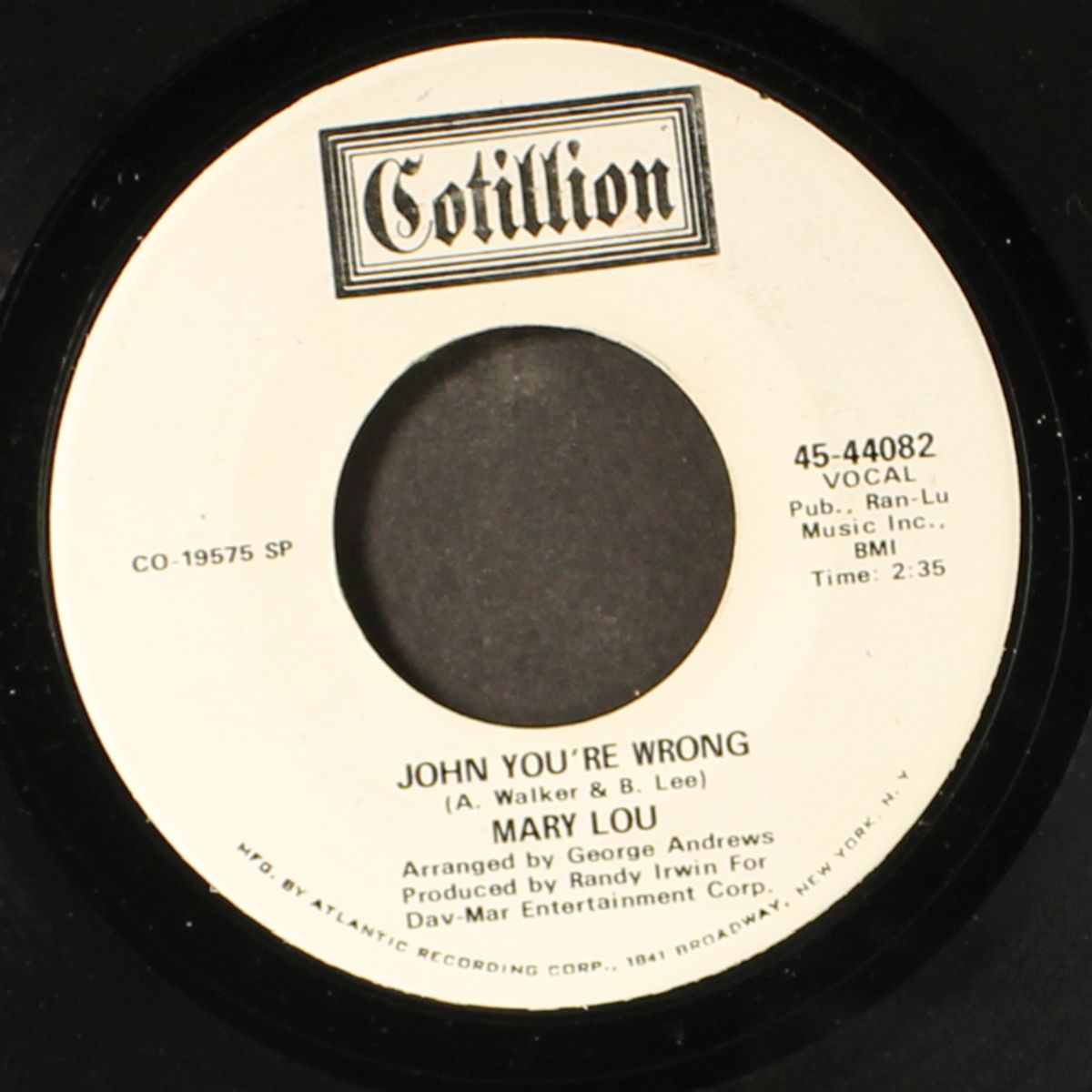 john you're wrong / wish someone would care by MARY LOU