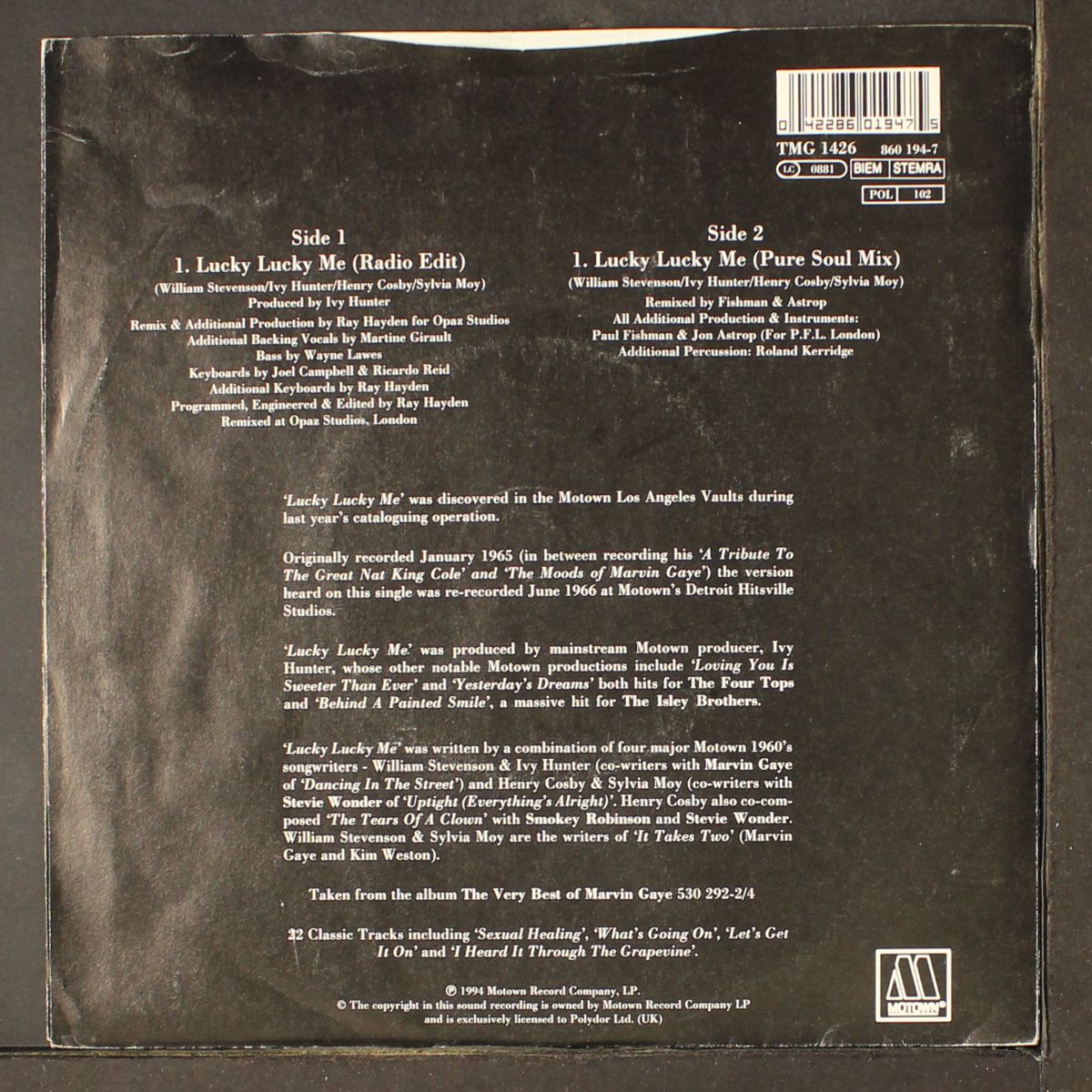lucky lucky me by MARVIN GAYE