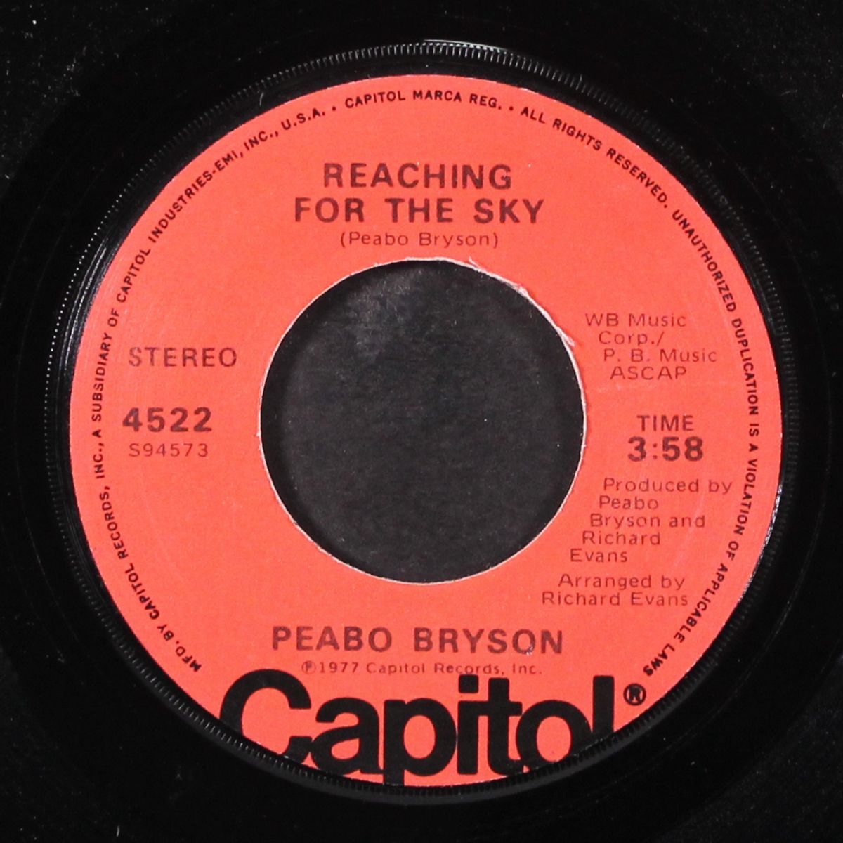 reaching for the sky / you haven't learned about love by PEABO BRYSON