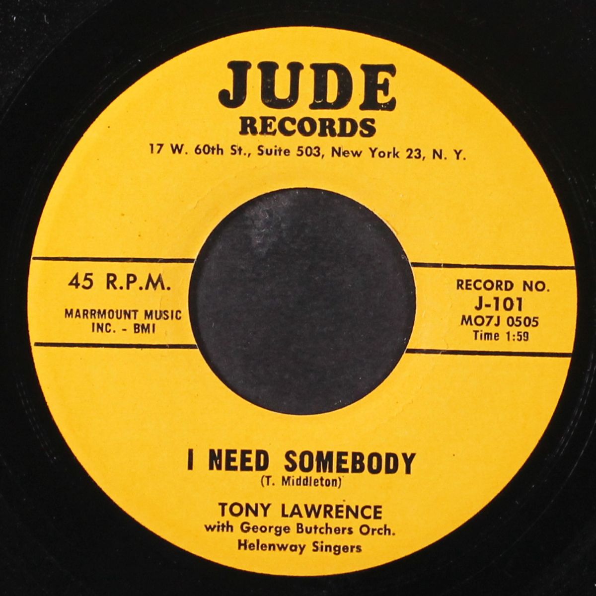 i need somebody / million words by TONY LAWRENCE