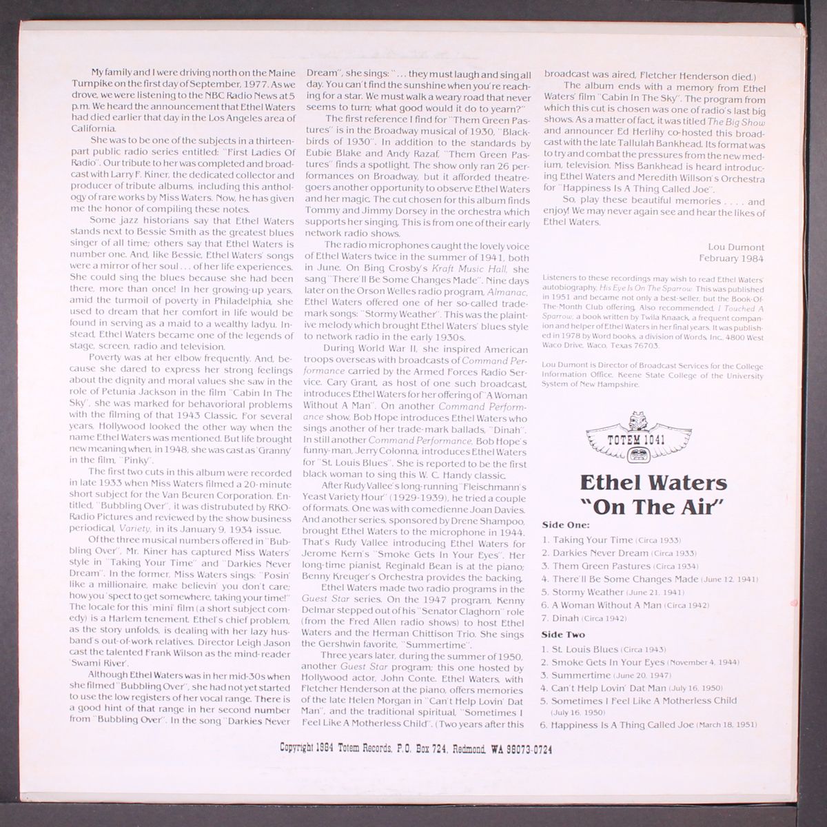 on the air by ETHEL WATERS