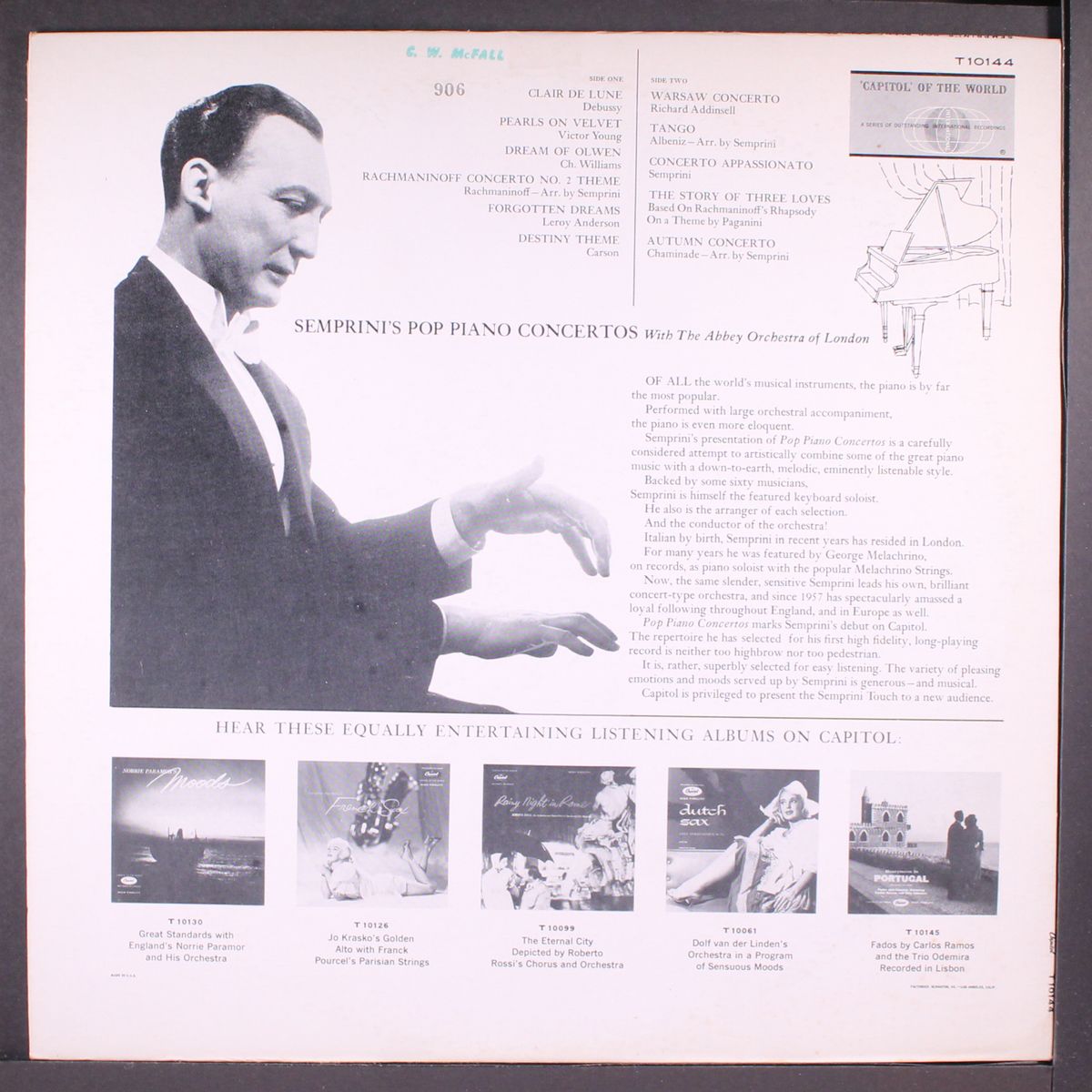 pop piano concertos by SEMPRINI