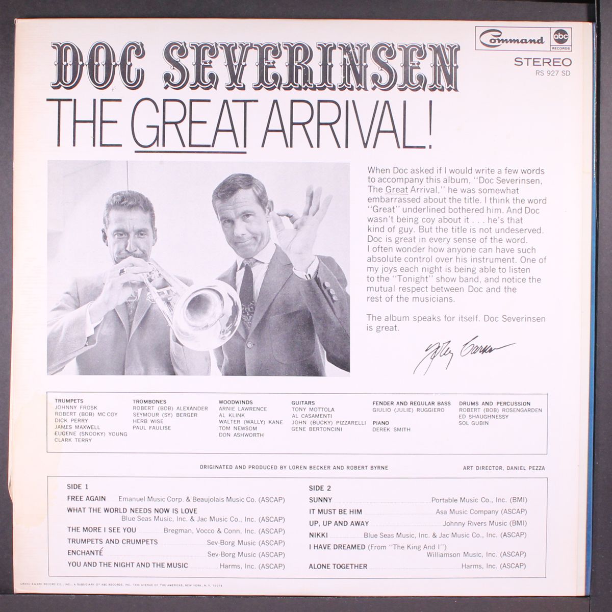 the great arrival by DOC SEVERINSEN