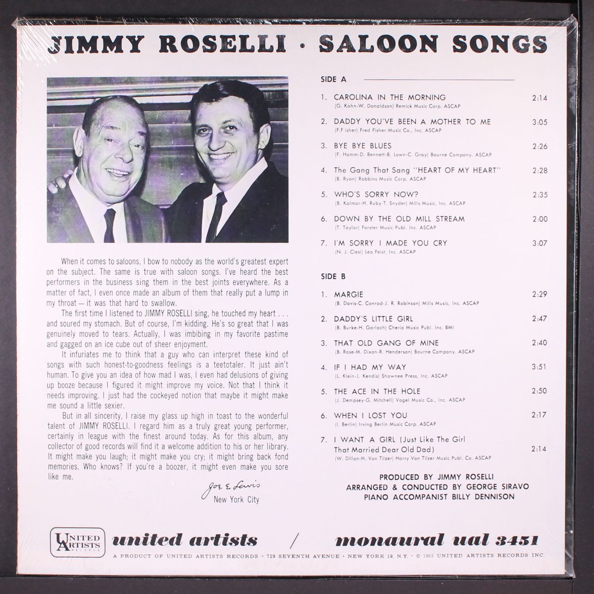 saloon songs by JIMMY ROSELLI