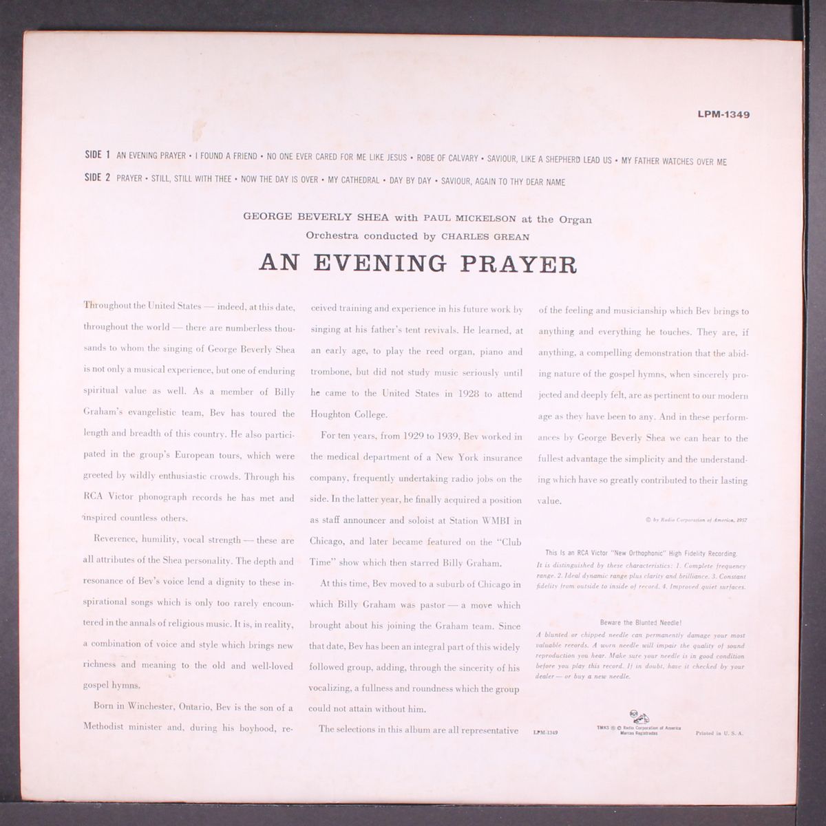 an evening prayer by GEORGE BEVERLY SHEA