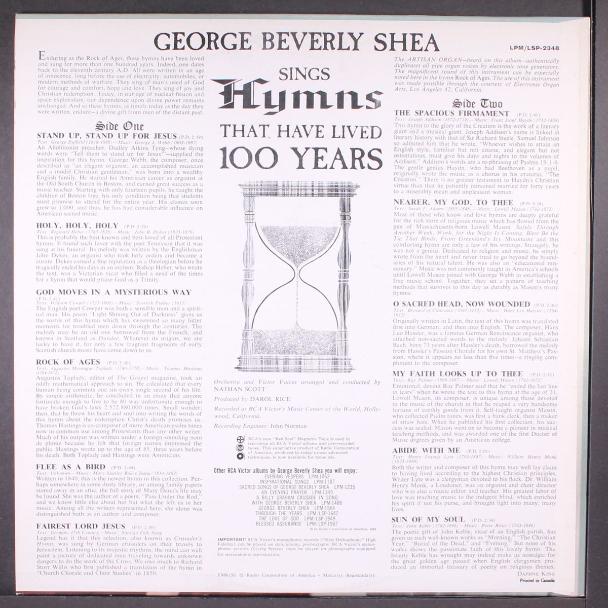 sings hymns that have lived 100 years by GEORGE BEVERLY SHEA