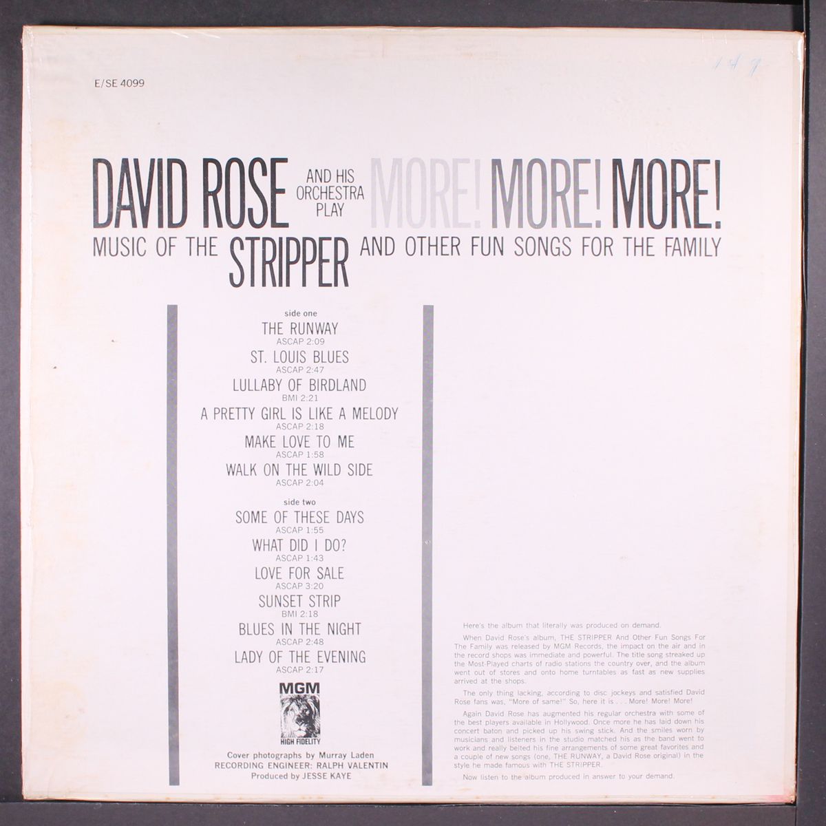 more!, more!, more! music of the stripper by DAVID ROSE