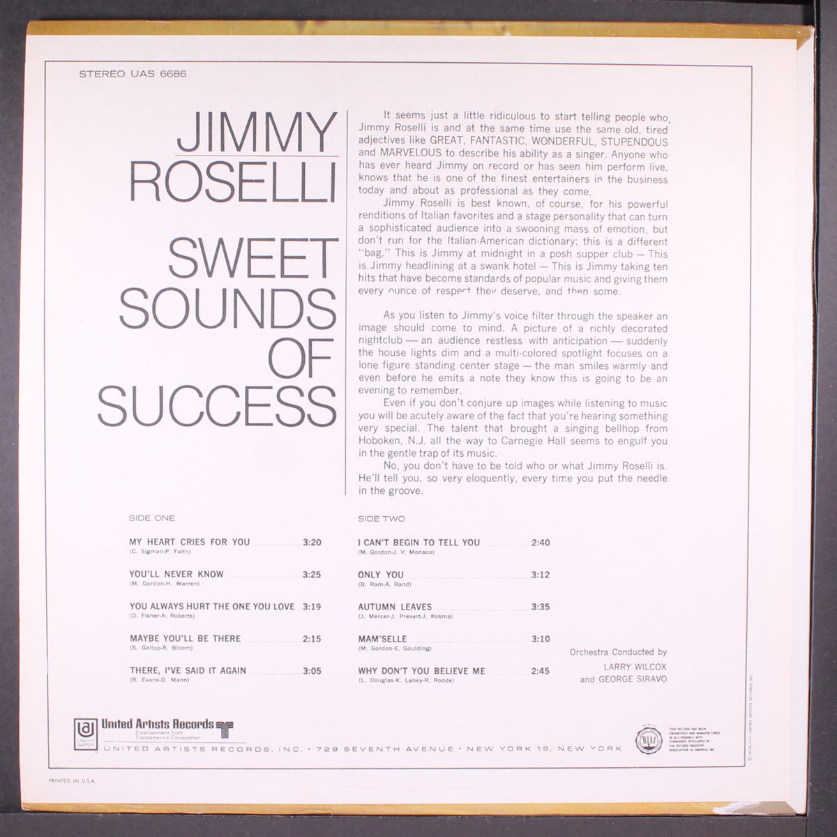 sweet sounds of success by JIMMY ROSELLI