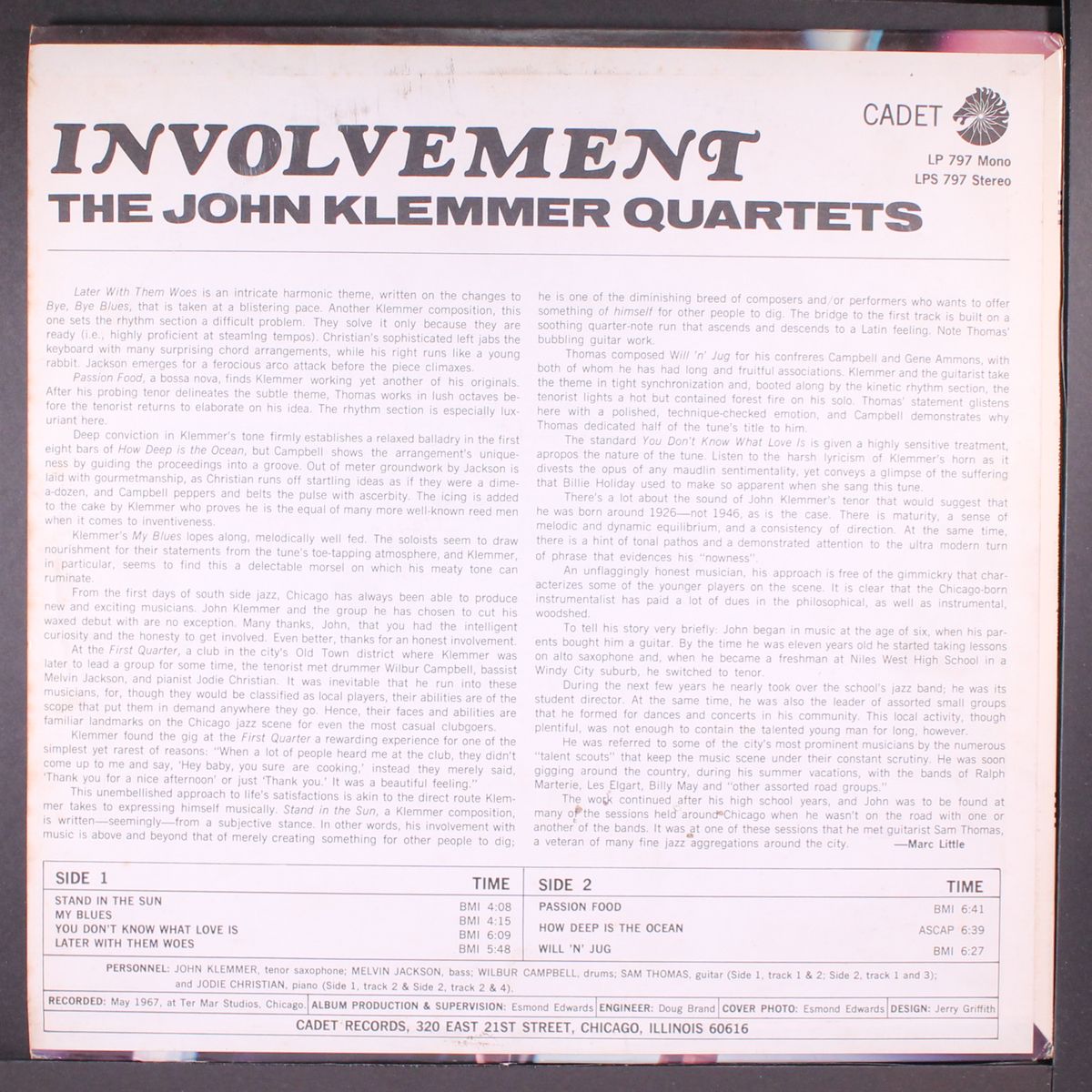 involvement by JOHN KLEMMER