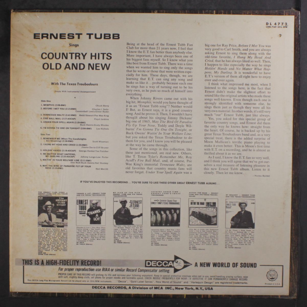 country hits old & new by ERNEST TUBB
