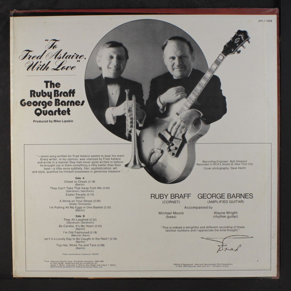 to fred astaire, with love by RUBY BRAFF / GEORGE BARNES QUARTET