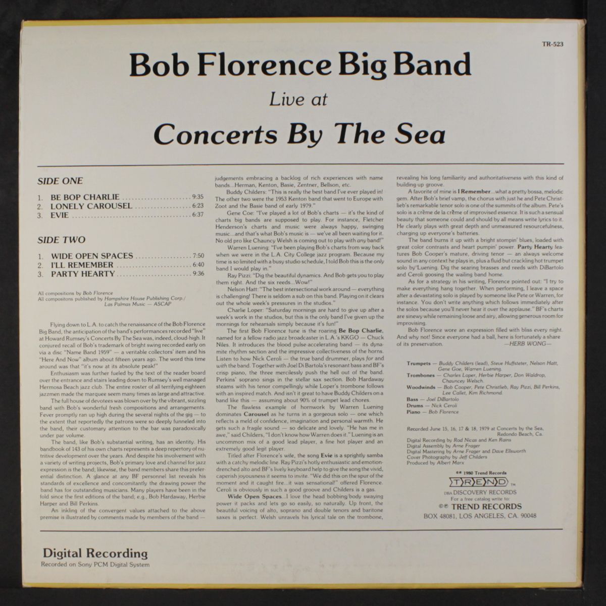 concerts by the sea by BOB FLORENCE BIG BAND