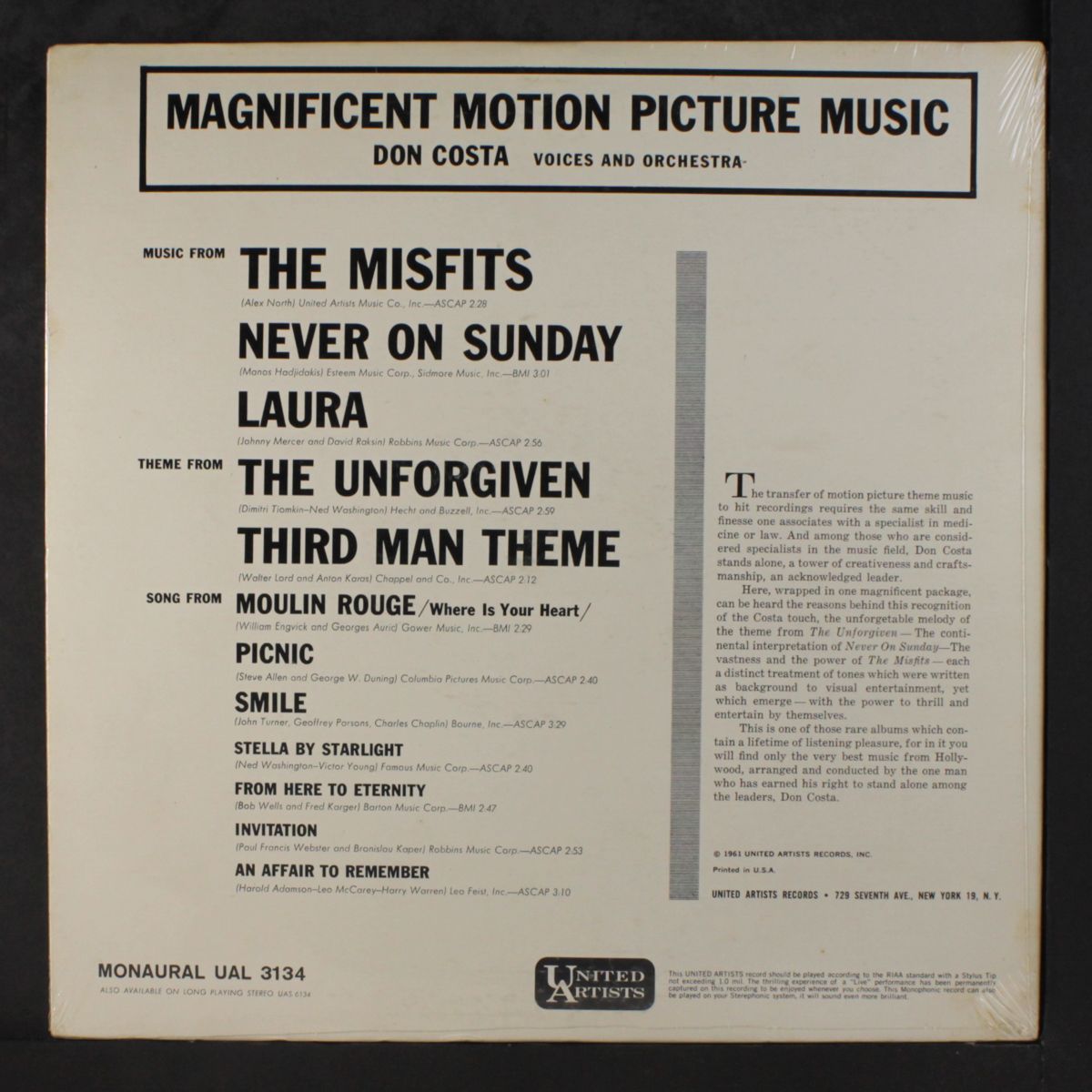 magnificent motion picture music by DON COSTA
