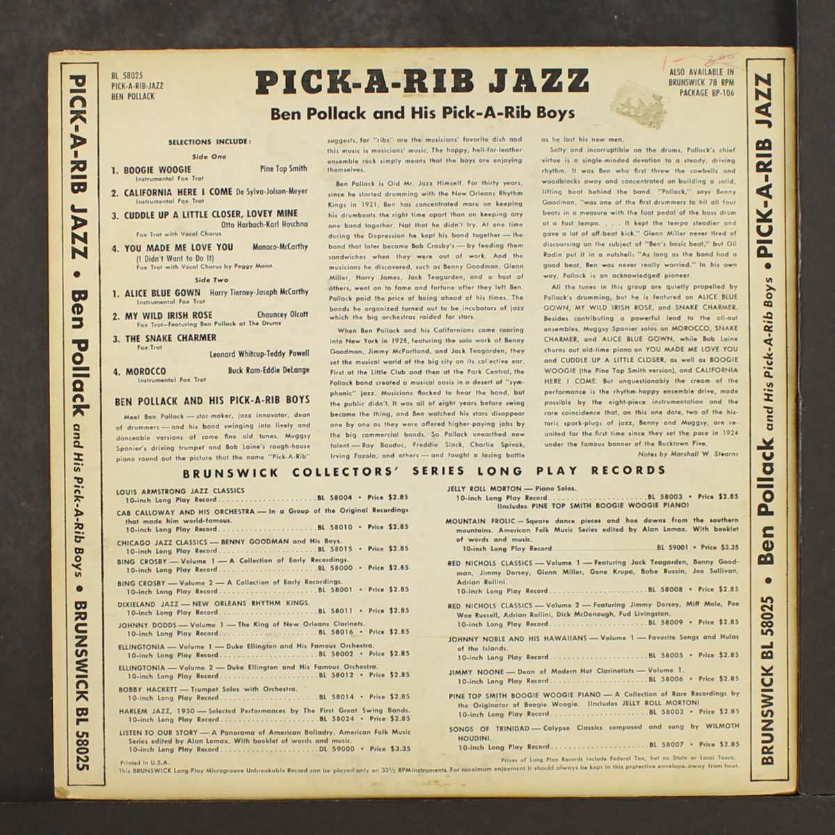 pick-a-rib jazz by BEN POLLACK