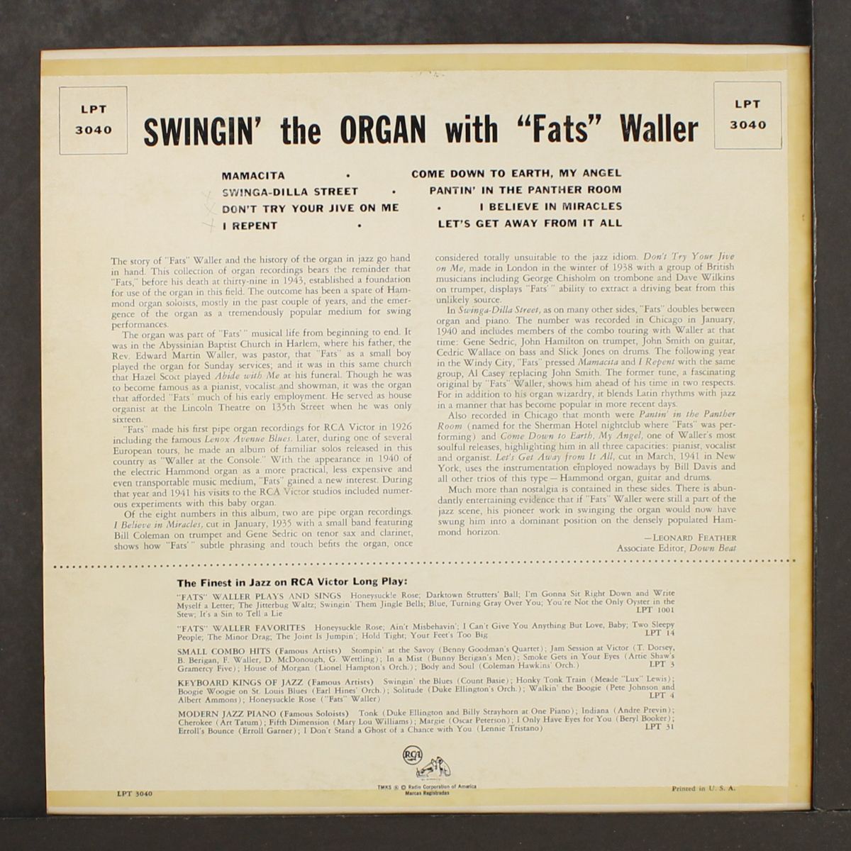 swingin' the organ by FATS WALLER