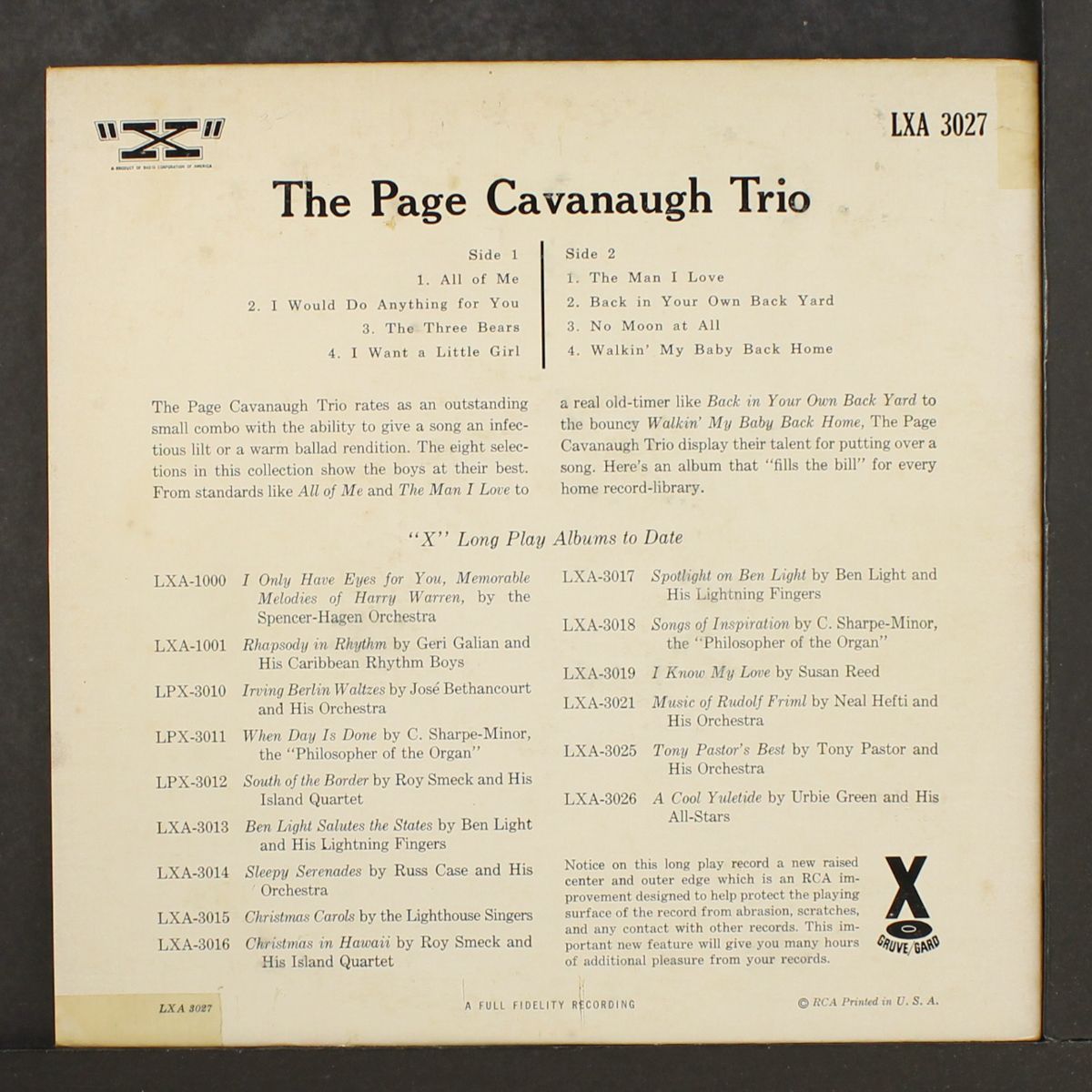 page cavanaugh trio by PAGE CAVANAUGH TRIO