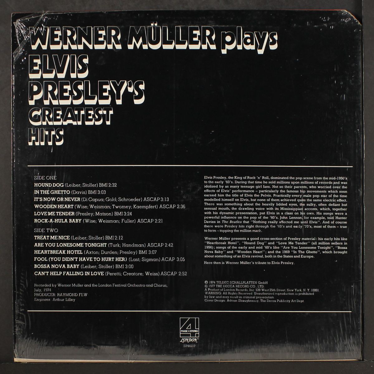 plays elvis presley's greatest hits by WERNER MULLER