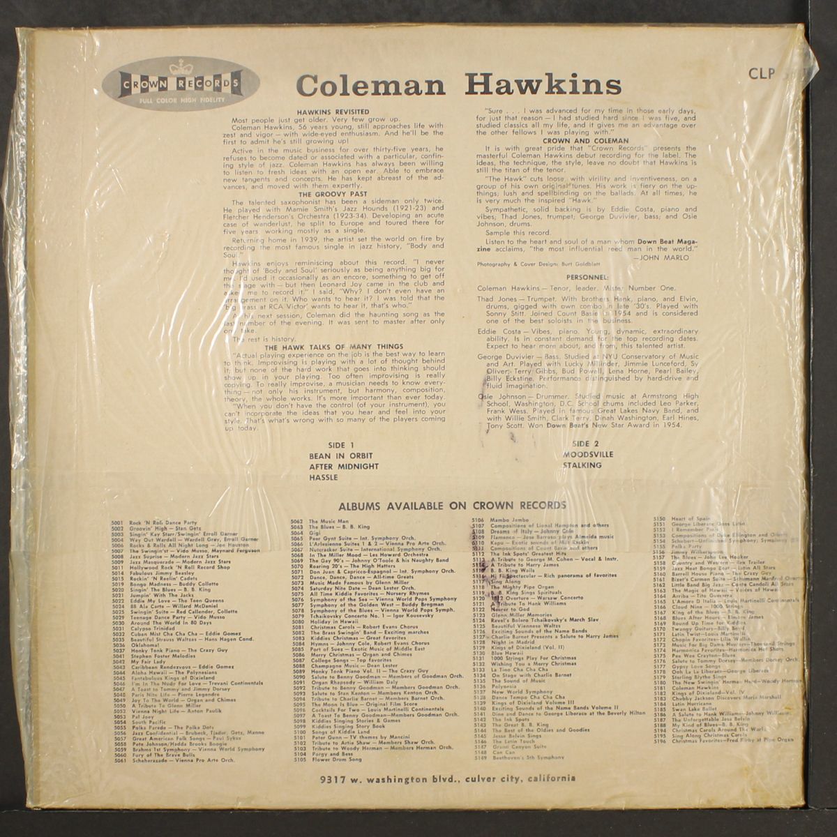 coleman hawkins by COLEMAN HAWKINS