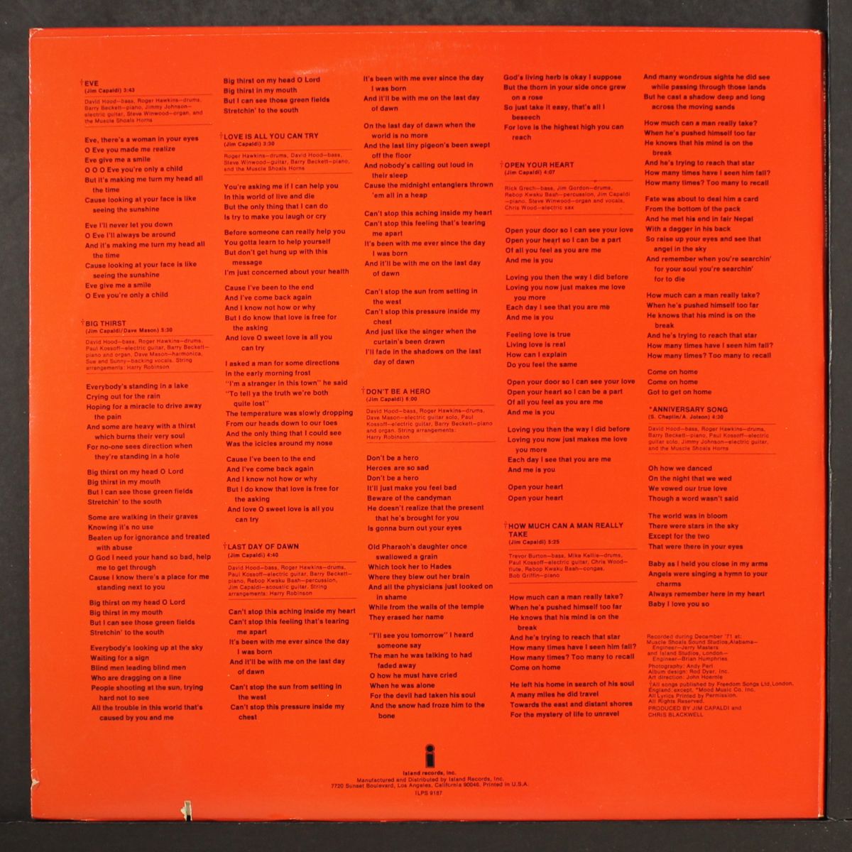 oh how we danced by JIM CAPALDI