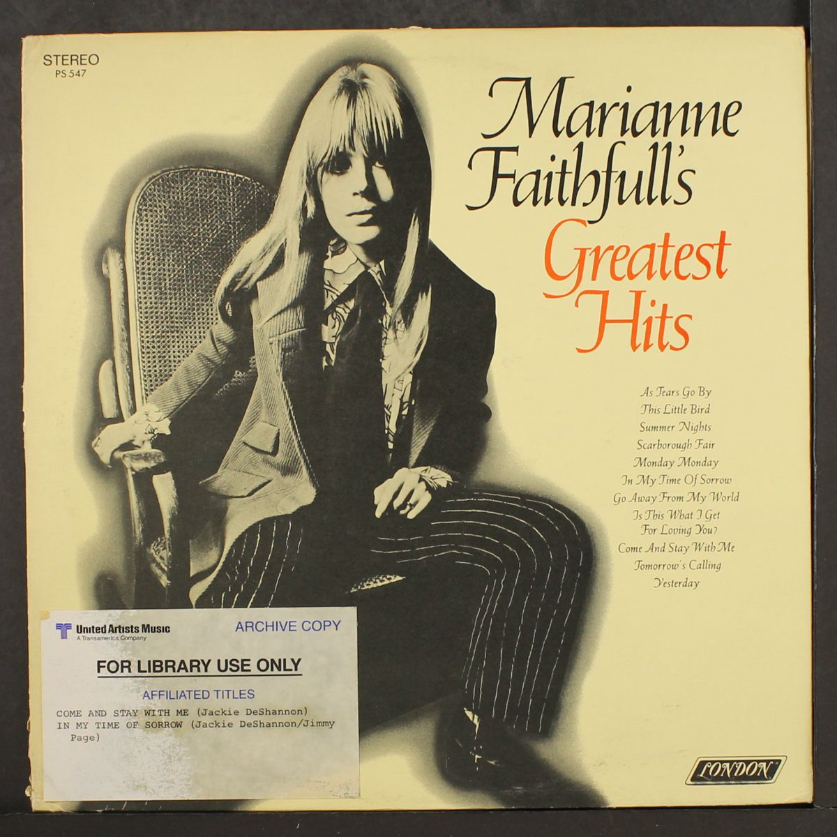greatest hits by MARIANNE FAITHFULL