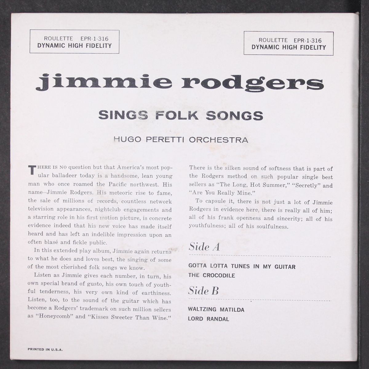sings folk songs, part 2 by JIMMIE RODGERS