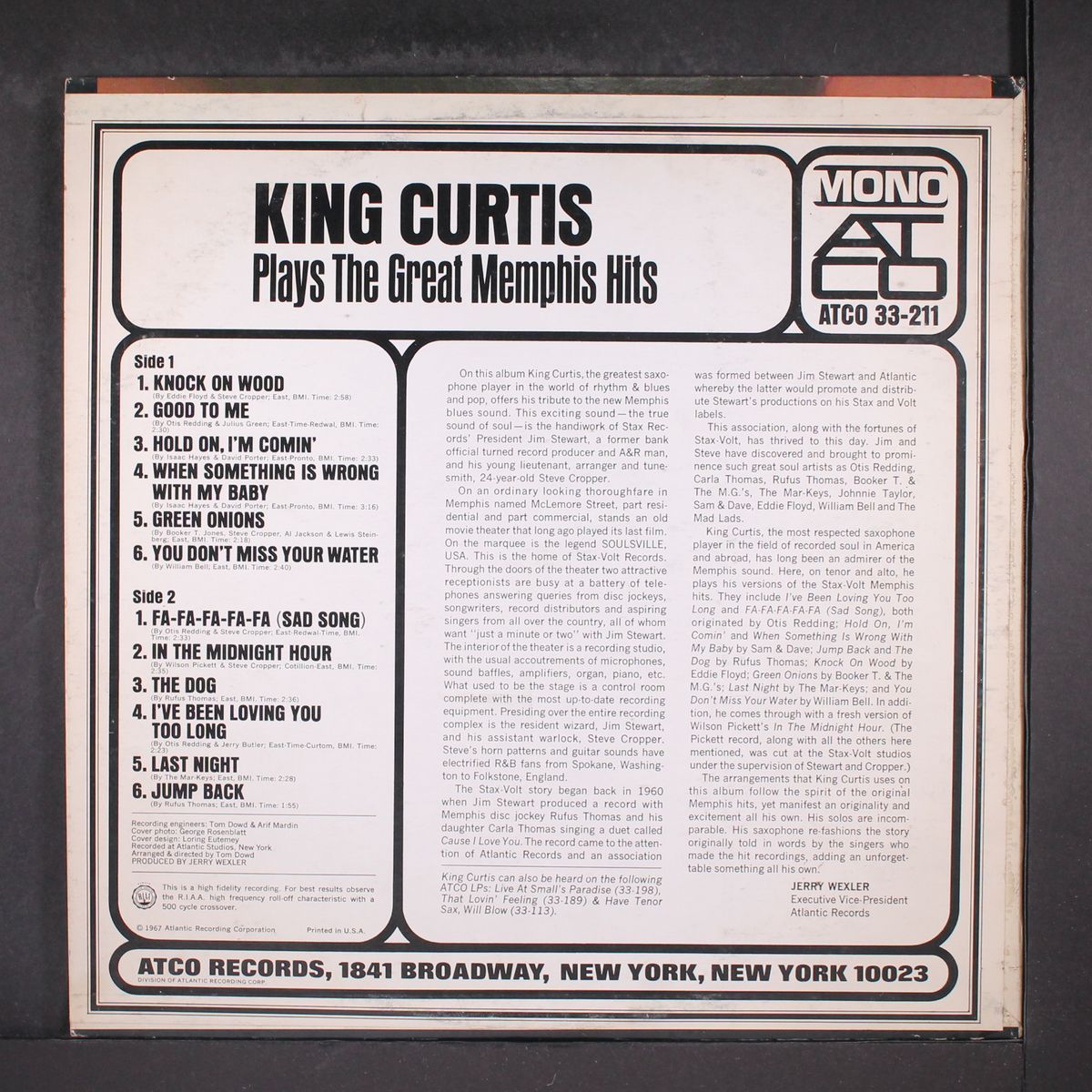 plays the great memphis hits by KING CURTIS