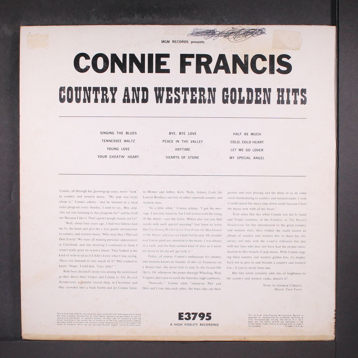 country & western golden hits by CONNIE FRANCIS